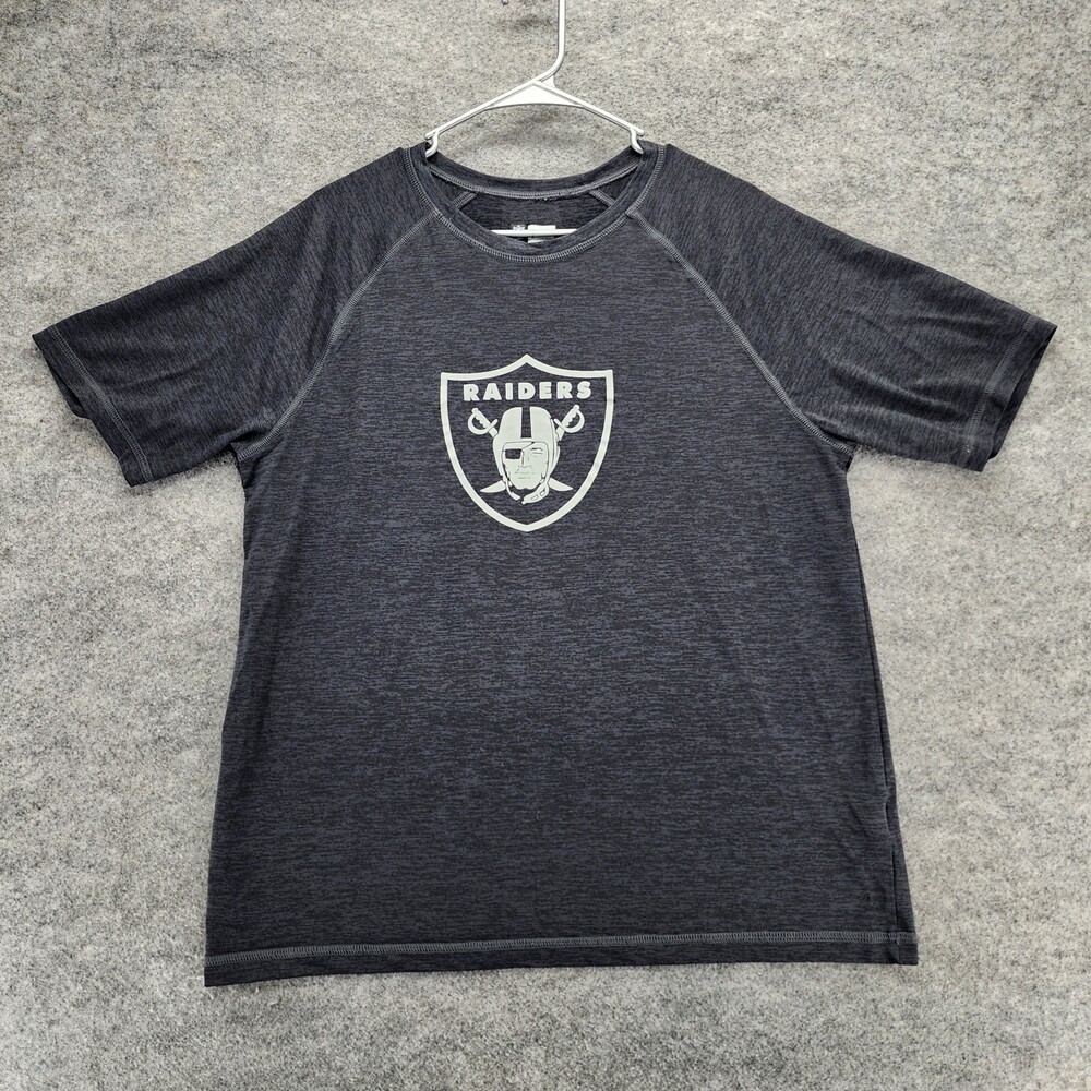 Las Vegas Raiders Shirt Mens L Short Sleeve Gray Oakland NFL Football